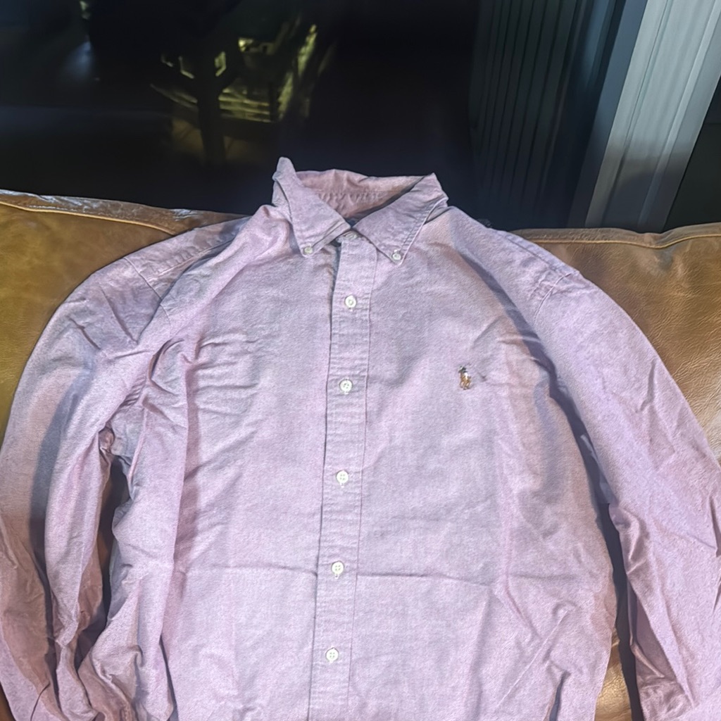 Casual Pink Button Down Shirt With Pointed Collar